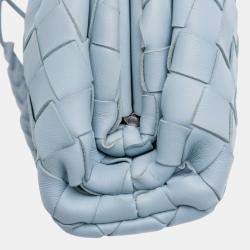 Pre Owned Bottega Veneta Blue Nappa Intrecciato The Mini Pouch Crossbody