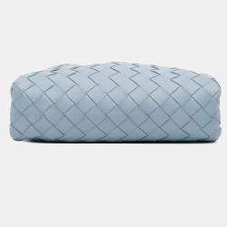 Pre Owned Bottega Veneta Blue Nappa Intrecciato The Mini Pouch Crossbody