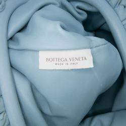 Pre Owned Bottega Veneta Blue Nappa Intrecciato The Mini Pouch Crossbody
