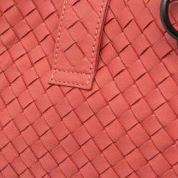 Pre Owned Bottega Veneta Red Medium Nappa Intrecciato Capri Tote