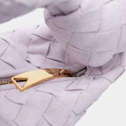Pre Owned Bottega Veneta Purple Mini Suede Intrecciato Jodie
