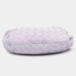Pre Owned Bottega Veneta Purple Mini Suede Intrecciato Jodie