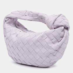 Pre Owned Bottega Veneta Purple Mini Suede Intrecciato Jodie
