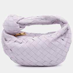 Pre Owned Bottega Veneta Purple Mini Suede Intrecciato Jodie