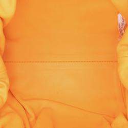 Pre Owned Bottega Veneta Orange Lambskin The Mini Pouch Crossbody