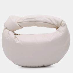 Pre Owned Bottega Veneta White Mini Nappa Puffy Jodie