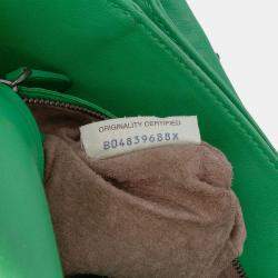Pre Owned Bottega Veneta Green Small Nappa Intrecciato Roma Satchel