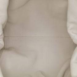 Pre Owned Bottega Veneta White Lambskin The Mini Pouch Crossbody