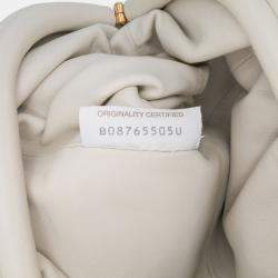 Pre Owned Bottega Veneta White Lambskin The Mini Pouch Crossbody