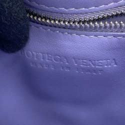 Pre Owned Bottega Veneta Maxi Intrecciato Padded Cassette Shoulder Bag Purple Leather