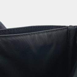 Pre Owned Bottega Veneta Flap Buckle Shoulder Bag Black Nylon Leather
