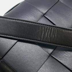 Pre Owned Bottega Veneta Maxi Intrecciato Cassette Black/Green Leather Camera Bag
