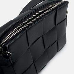 Pre Owned Bottega Veneta Maxi Intrecciato Cassette Black/Green Leather Camera Bag