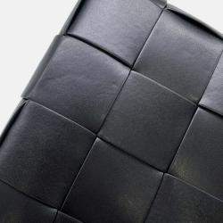 Pre Owned Bottega Veneta Maxi Intrecciato Cassette Black/Green Leather Camera Bag
