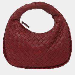 Pre Owned Bottega Veneta Bordeaux Intrecciato Hobo Handbag