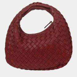Pre Owned Bottega Veneta Bordeaux Intrecciato Hobo Handbag