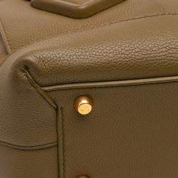Pre Owned Bottega Veneta Brown Medium Grained Calfskin Maxi Intrecciato Arco Bag
