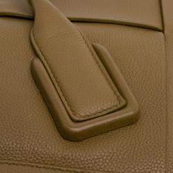 Pre Owned Bottega Veneta Brown Medium Grained Calfskin Maxi Intrecciato Arco Bag