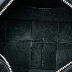 Pre Owned Bottega Veneta Black Small Lambskin Intrecciato Brick Cassette