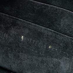 Pre Owned Bottega Veneta Black Small Lambskin Intrecciato Brick Cassette