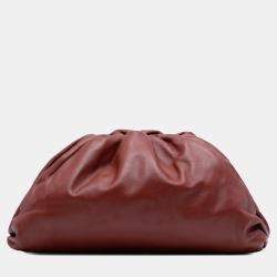 Pre Owned Bottega Veneta Red Teen Lambskin Pouch