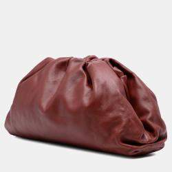 Pre Owned Bottega Veneta Red Teen Lambskin Pouch