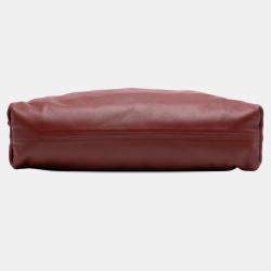 Pre Owned Bottega Veneta Red Teen Lambskin Pouch