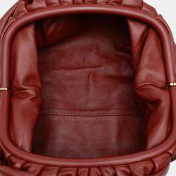 Pre Owned Bottega Veneta Red Teen Lambskin Pouch