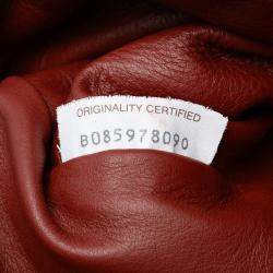 Pre Owned Bottega Veneta Red Teen Lambskin Pouch