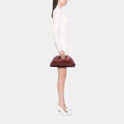 Pre Owned Bottega Veneta Red Teen Lambskin Pouch