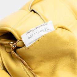 Pre Owned Bottega Veneta Yellow Nappa Intrecciato Padded Chain Cassette Satchel