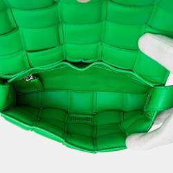 Pre Owned Bottega Veneta Green Small Nappa Intrecciato Padded Cassette Crossbody