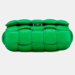 Pre Owned Bottega Veneta Green Small Nappa Intrecciato Padded Cassette Crossbody