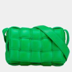Pre Owned Bottega Veneta Green Small Nappa Intrecciato Padded Cassette Crossbody