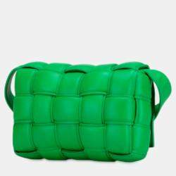Pre Owned Bottega Veneta Green Small Nappa Intrecciato Padded Cassette Crossbody