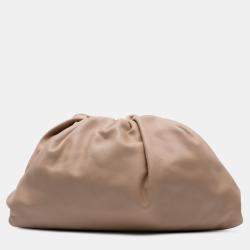 Pre Owned Bottega Veneta Brown Lambskin The Pouch