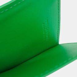 Pre Owned Bottega Veneta Green Leather card wallet