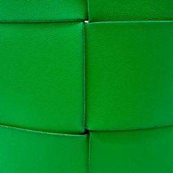 Pre Owned Bottega Veneta Green Leather Cassette Bucket Bag Mini