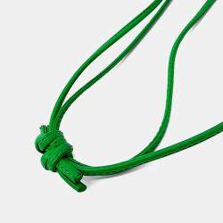 Pre Owned Bottega Veneta Green Leather Cassette Bucket Bag Mini