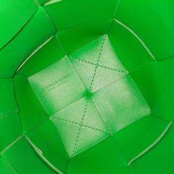 Pre Owned Bottega Veneta Green Leather Cassette Bucket Bag Mini