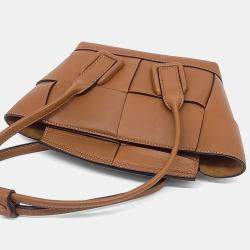 Pre Owned Bottega Veneta Brown Leather Arco Mini