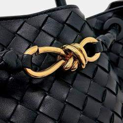 Pre Owned Bottega Veneta Green Leather Andiamo Large
