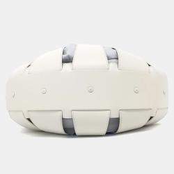Pre Owned Bottega Veneta White Leather The Shell Tote Bag