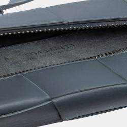 Pre Owned Bottega Veneta Grey Small Lambskin Intrecciato Brick Cassette