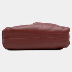 Pre Owned Bottega Veneta Red Lambskin The Mini Pouch Crossbody