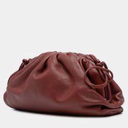 Pre Owned Bottega Veneta Red Lambskin The Mini Pouch Crossbody