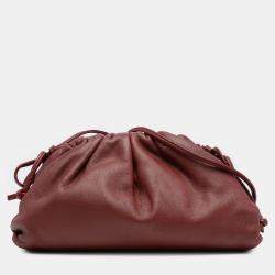Pre Owned Bottega Veneta Red Lambskin The Mini Pouch Crossbody