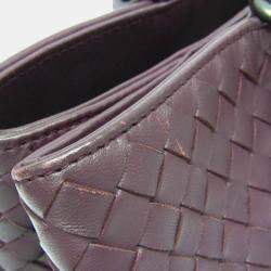 Pre Owned Bottega Veneta Intrecciato Leather Handbag Wine