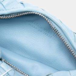 Pre Owned Bottega Veneta Blue Mini Nappa Intrecciato Jodie