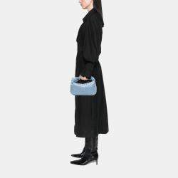 Pre Owned Bottega Veneta Blue Mini Nappa Intrecciato Jodie